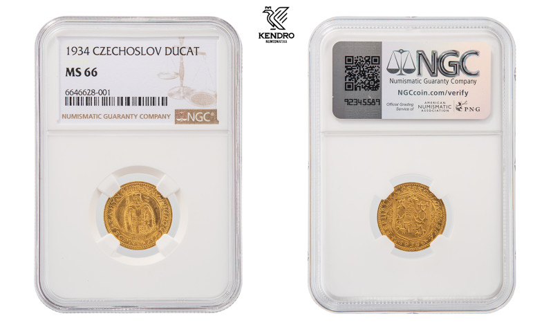 Czechoslovakia. Ducat 1934. Kremnitz. Rare!

Extraordinary specimen! NGC MS 66...