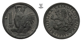 Czechoslovakia. 1 Koruna 1951 (Pattern strike). Kremnitz. Very rare!!

Československo. 1 Kčs 1951 (zkušební ražba). Kremnice. Velmi vzácná!!

O. Š...