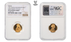 Czechoslovakia. Ducat medal 1971. Josef Manes. Kremnitz. Rare!

Mirror-like lustre in the fields! NGC PF 65 Ultra Cameo.

Československo. Dukátová...
