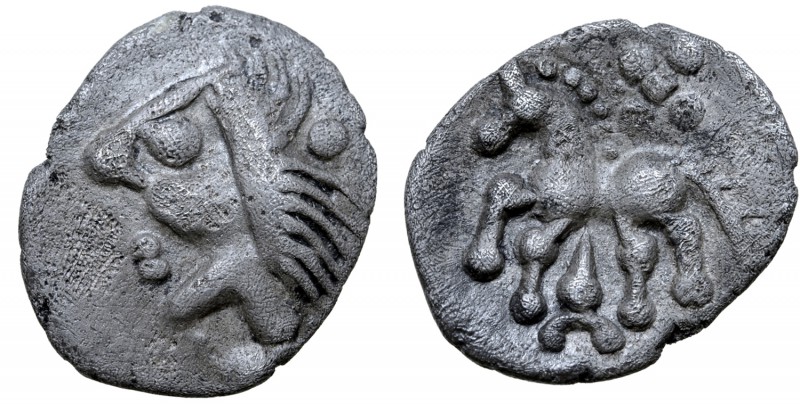 Central Europe, the Vindelici AR Obol. Manching Type 2. 1st century BC. Celticis...