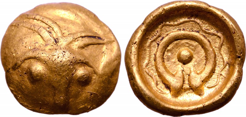 Central Europe, the Boii AV 1/8 Stater. Circa 2nd - 1st century BC. Facing head ...