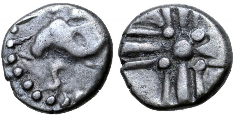 Central Europe, Noricum AR Obol. Svicca Type. Circa 1st century BC. Ram's head t...