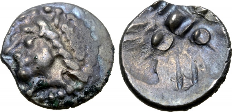 Central Europe, Noricum AR Obol. Eis Type. Circa 2nd - 1st century BC. Laureate ...