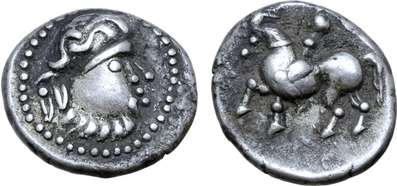 Celts in Eastern Europe AR Drachm. Baumreiter Type. Circa 3rd century BC. Celtic...