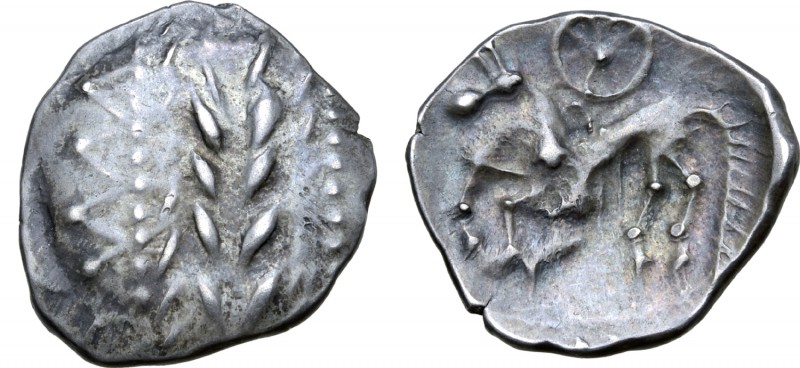 Celts in Eastern Europe AR Drachm. Tótfalu Type. Circa 1st century BC. Laurel wr...