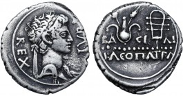Kingdom of Mauretania, Juba II with Cleopatra Selene AR Denarius.