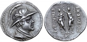 Greco-Baktrian Kingdom, Eukratides I Megas AR Hemidrachm.