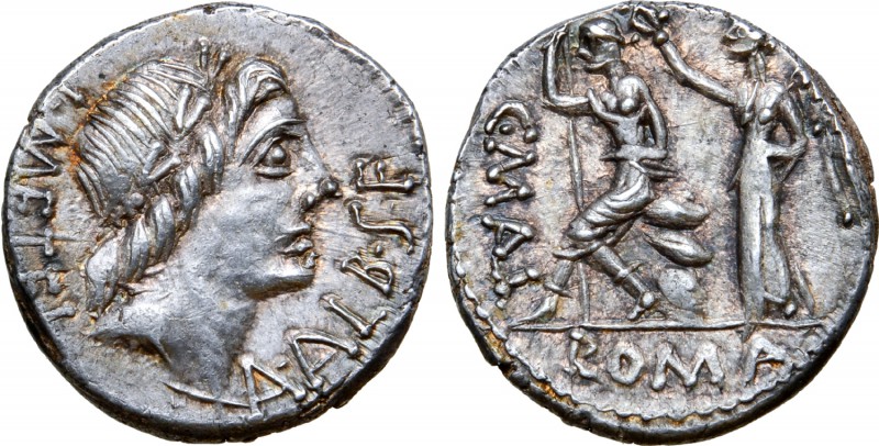 C. Poblicius Malleolus, A. Postumius Sp. f. Albinus and L. Metellus AR Denarius....