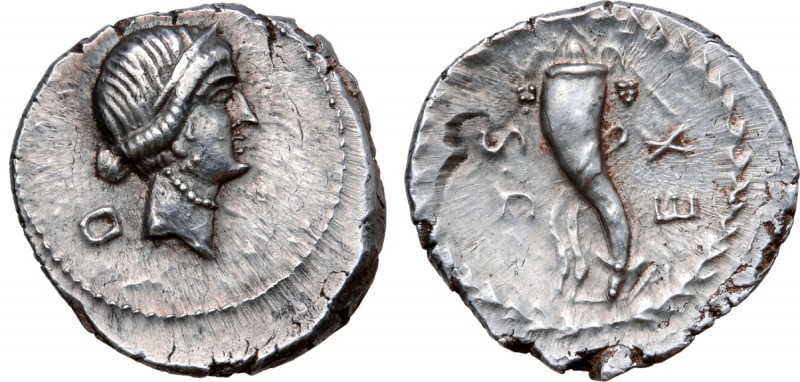 L. Cornelius Sulla AR Denarius. Uncertain mint, 81 BC. Diademed head of Venus ri...