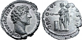 Marcus Aurelius, as Caesar, AR Denarius.