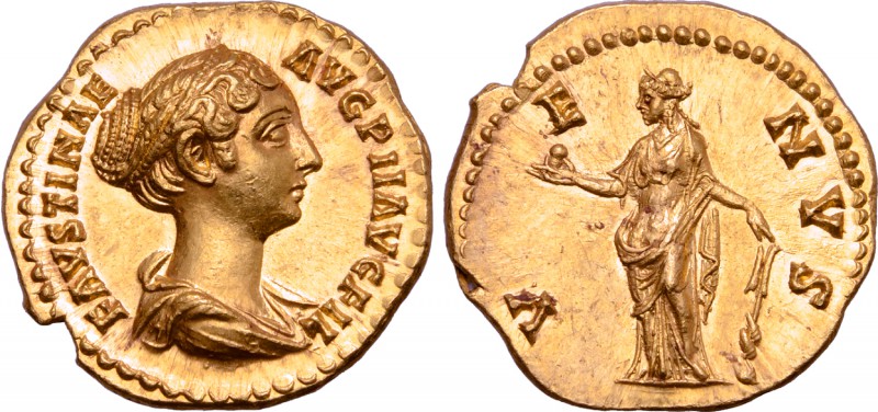 Faustina II (daughter of A. Pius and wife of M. Aurelius) AV Aureus. Rome, AD 14...