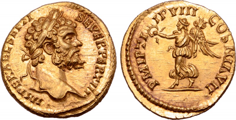Septimius Severus AV Aureus. Possibly struck in India, circa AD 193-211. IMPER A...