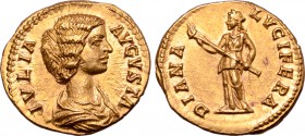 Julia Domna (wife of S. Severus) AV Aureus.