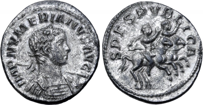Numerian Silvered BI Denarius. Lugdunum, spring-summer AD 283. IMP NVMERIANVS AV...
