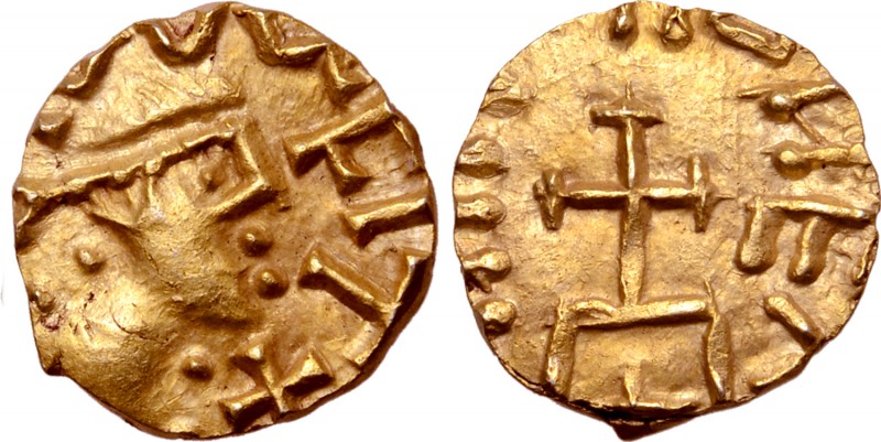 Merovingians, Quentovic AV Tremissis. Circa AD 610-615. Ancco, moneyer. + VICVS ...
