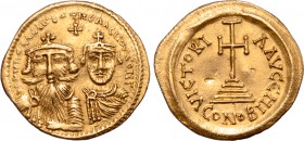 Heraclius, with Heraclius Constantine, AV Solidus.