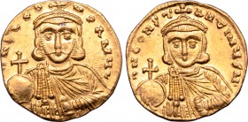 Leo III the Isaurian, with Constantine V, AV Solidus.