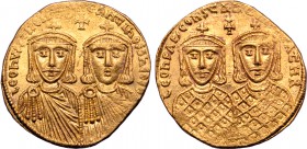 Leo IV the Khazar, with Constantine VI, Leo III, and Constantine V AV Solidus.