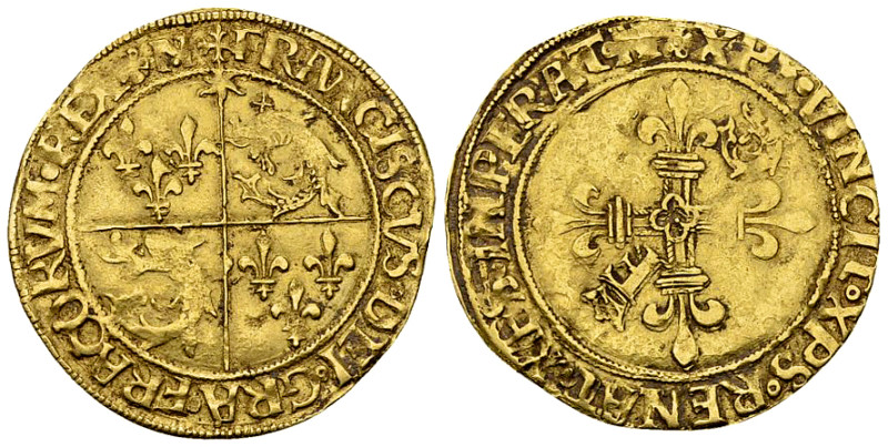 François I, AV Ecu d'or au soleil 

France, Royaume. François Ier (1515-1547)....