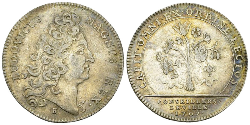 Louis XIV, AR Jeton 1702 

France, Royaume. Louis XIV. AR Jeton 1702 (29 mm, 6...