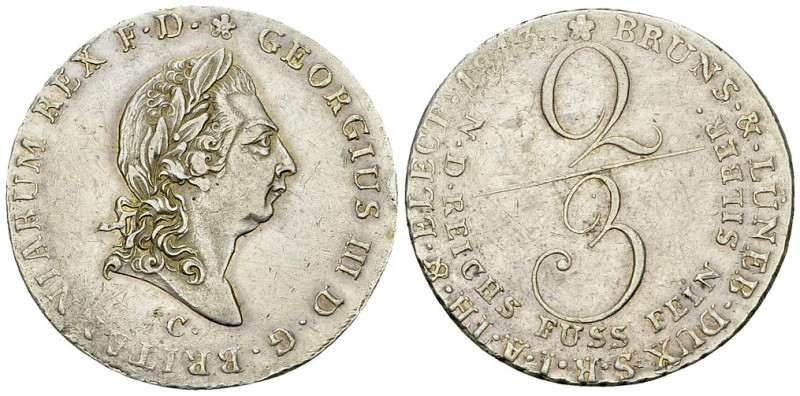 Hannover, AR 2/3 Taler 1813 C 

Deutschland. Hannover. Georg III (1760-1820). ...