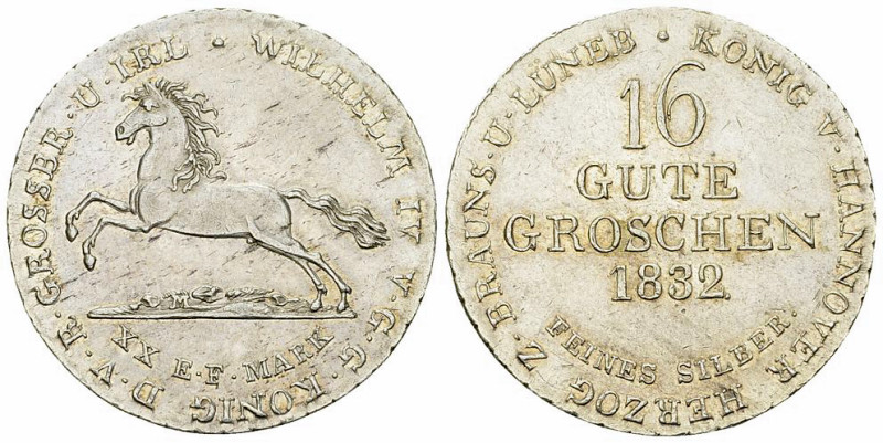 Hannover, AR 16 Gute Groschen 1832 

Deutschland. Hannover. Wilhelm IV (1830-1...