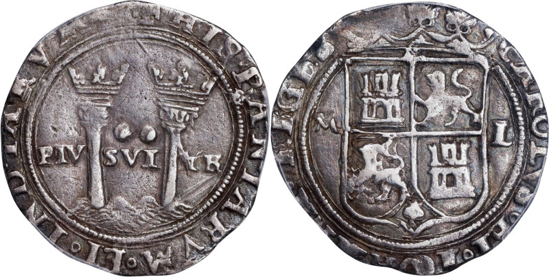 MEXICO. Cob 2 Reales, ND (154?-52 or 53)-M L. Mexico City Mint. Charles & Johann...