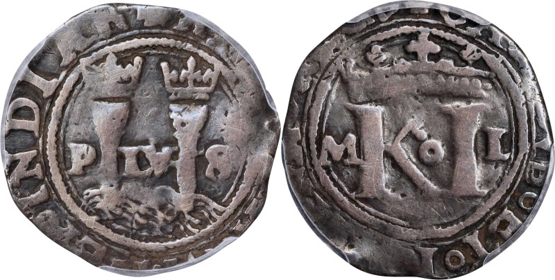 MEXICO. Cob 1/2 Real, ND (154?-52 or 53)-M o L. Mexico City Mint. Charles & Joha...