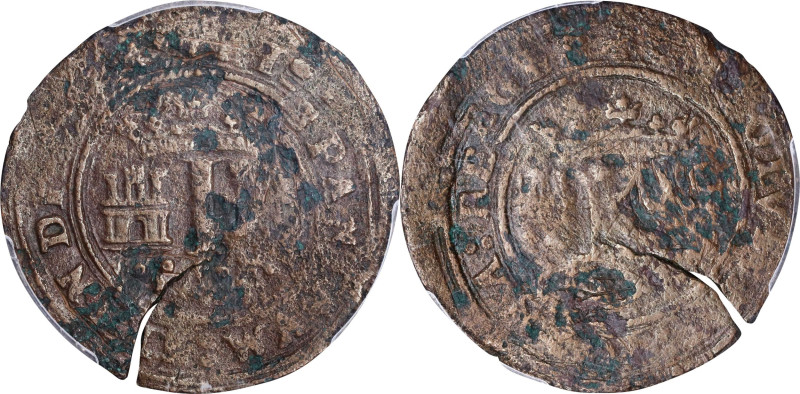 MEXICO. 4 Maravedis, ND (1542-43). Mexico City Mint. Charles & Johanna. PCGS Gen...