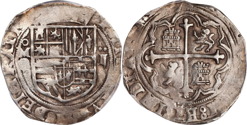 MEXICO. Cob 2 Reales, ND (1572-89)-Mo O. Mexico City Mint. Philip II. PCGS EF-40...