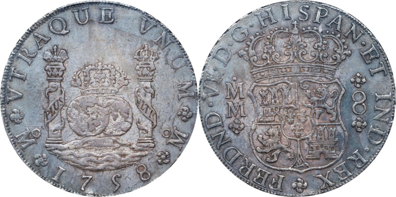 MEXICO. 8 Reales, 1758-Mo MM. Mexico City Mint. Ferdinand VI. PCGS AU-55.
KM-10...