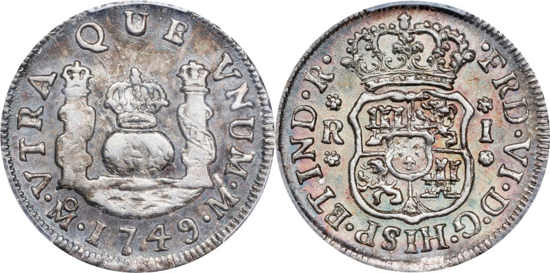 MEXICO. Real, 1749-Mo M. Mexico City Mint. Ferdinand VI. PCGS AU-53.
KM-76; Cal...