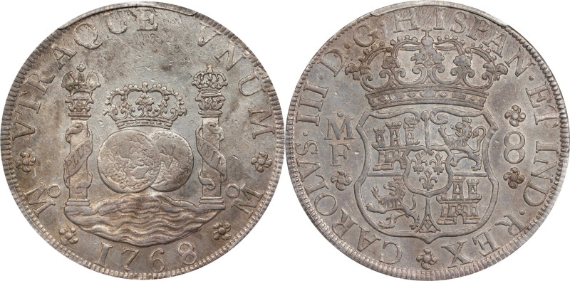 MEXICO. 8 Reales, 1768-Mo MF. Mexico City Mint. Charles III. PCGS AU-53.
KM-105...