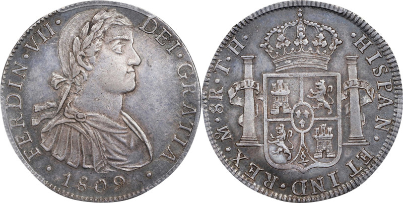 MEXICO. 8 Reales, 1809-Mo TH. Mexico City Mint. Ferdinand VII. PCGS AU-53.
KM-1...