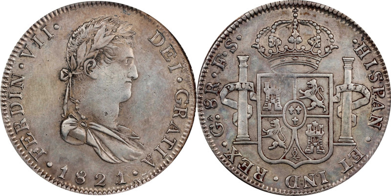 MEXICO. Guadalajara. War of Independence. 8 Reales, 1821-Ga FS. Guadalajara Mint...