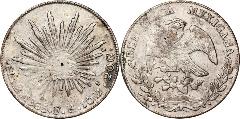 MEXICO. Contemporary Forgery. 8 Reales, 1865-Mo FH. Mexico City Mint. EXTREMELY ...