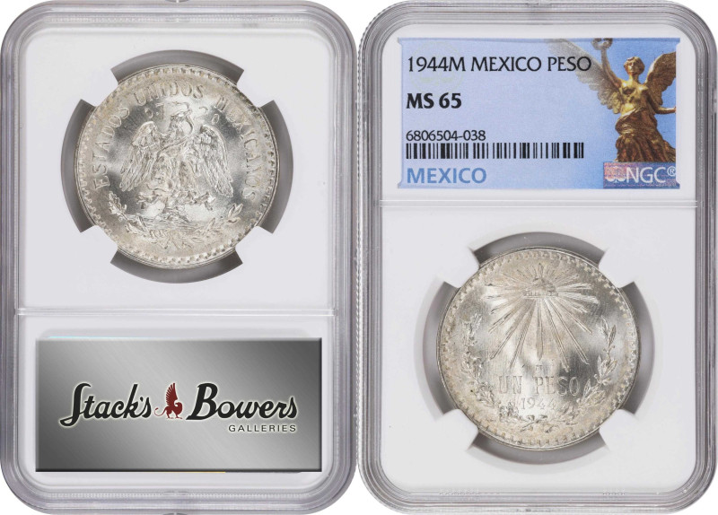 MEXICO. Quintet of Pesos (5 Pieces), 1932-44-M. Mexico City Mint. All NGC Certif...