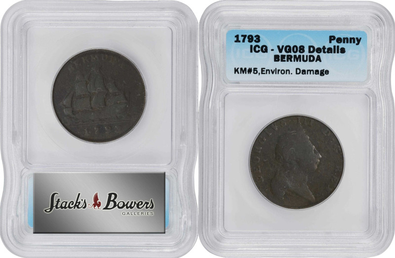 BERMUDA. Duo of Pennies (2 Pieces), 1793. Birmingham (Soho) Mint. George III. Bo...