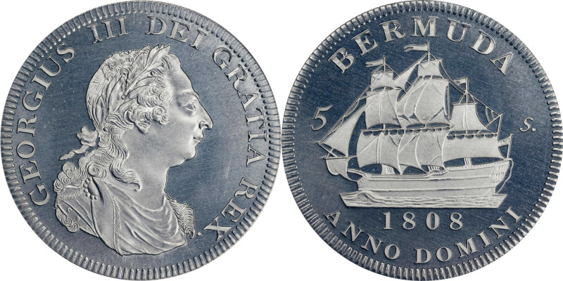 BERMUDA. INA Retro Fantasy Aluminum 5 Shillings, "1808" (2007). George III. PCGS...