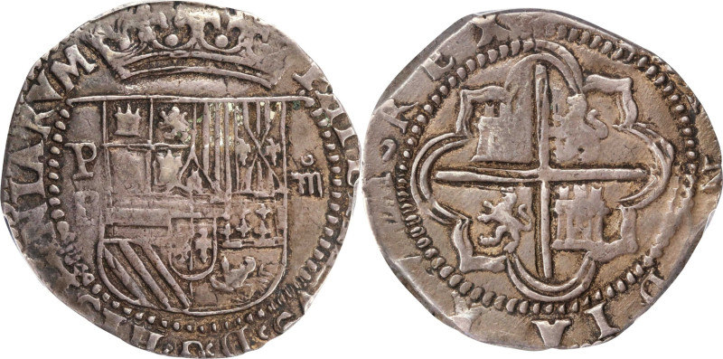 BOLIVIA. Cob 4 Reales, ND (1578-95)-P B. Potosi Mint. Philip II. PCGS EF-40.
KM...