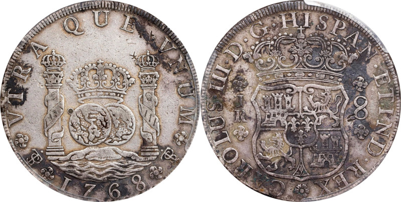 BOLIVIA. 8 Reales, 1768-PTS JR. Potosi Mint. Charles III. PCGS Genuine--Chopmark...