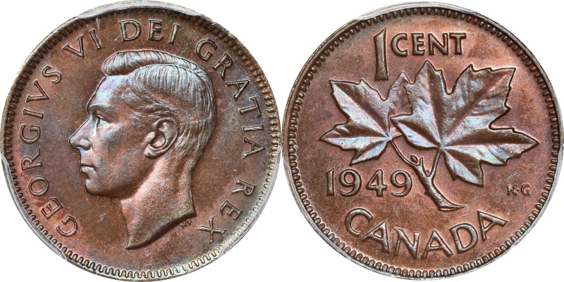 CANADA. Cent, 1949. Ottawa Mint. George VI. PCGS MS-64 Brown.
KM-41. Variety wi...