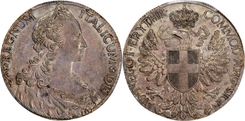 ERITREA. Tallero, 1918-R. Rome Mint. Vittorio Emanuele III. PCGS AU-55.
KM-5. A...