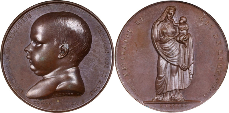 FRANCE. Birth of the King of Rome (Napoleon II) Bronze Medal, 1811. Paris Mint. ...