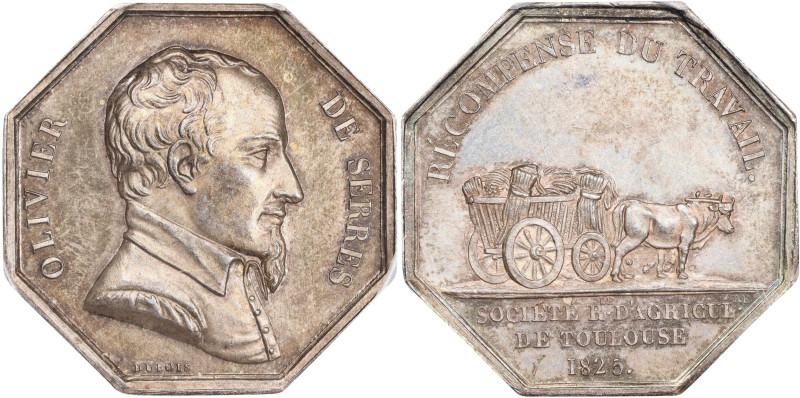 FRANCE. Toulouse. Royal Society of Agriculture Silver Jeton, "1825" (ca. late 19...