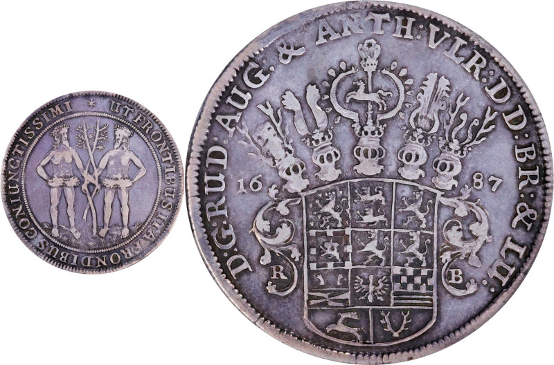 GERMANY. Brunswick-Luneburg: Brunswick. Taler, 1687-RB. Zellerfeld Mint. Rudolph...