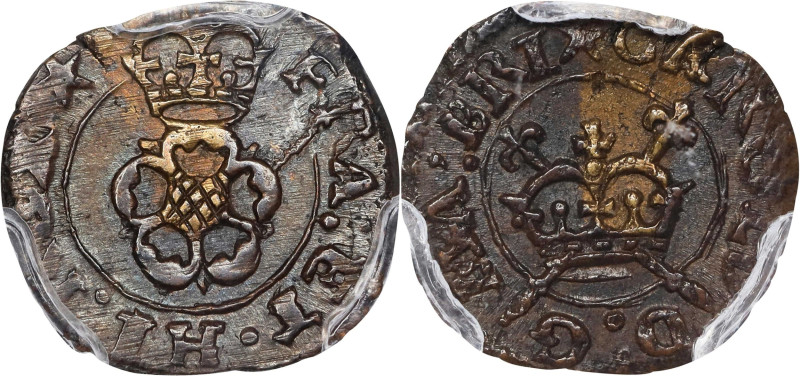 GREAT BRITAIN. Farthing (1/4 Penny), ND (1644). Oxford Mint; mm: Mullet. Charles...