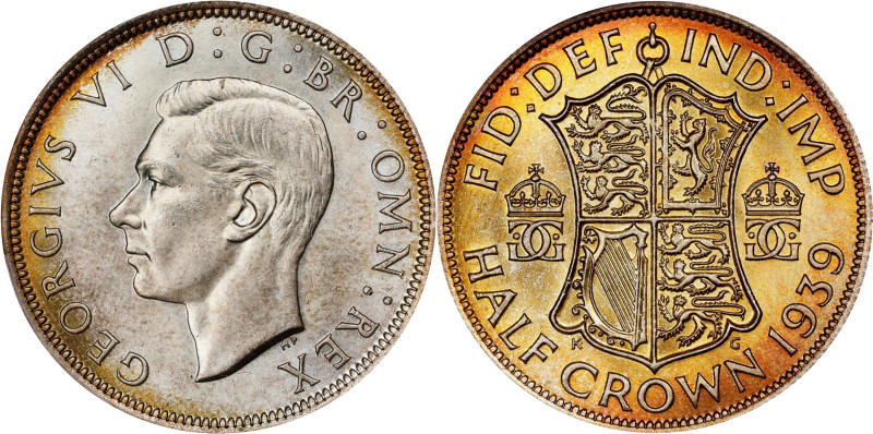 GREAT BRITAIN. 1/2 Crown, 1939. George VI. PCGS MS-65.
S-4080; KM-856. The obve...