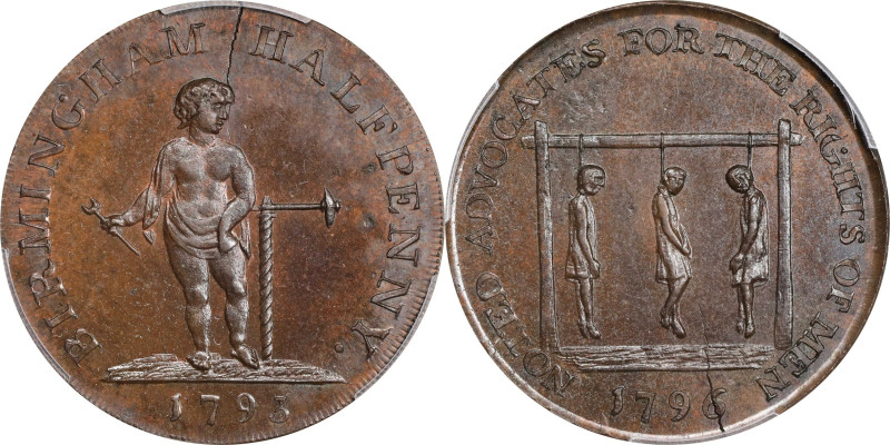 GREAT BRITAIN. Trade Tokens. Warwickshire. Birmingham. Copper 1/2 Penny Token Mu...