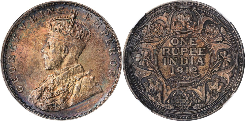 INDIA. Rupee, 1912-(B). Bombay Mint. Victoria. NGC MS-62.
KM-524; S&W-8.19; Pri...